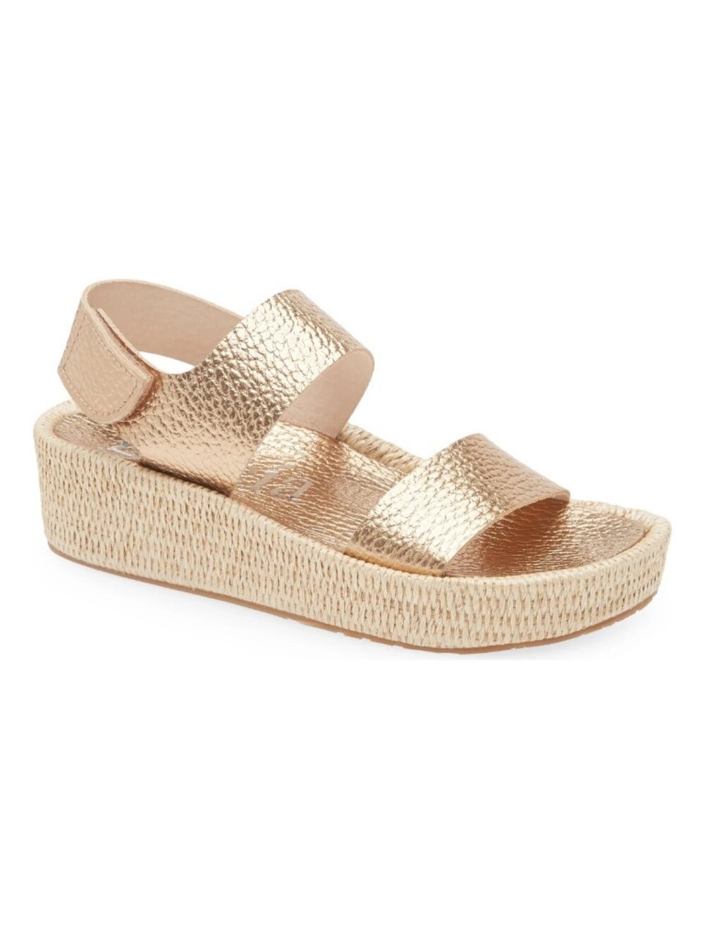 $600 PEDRO GARCIA Lacey Platform Sandal METALLIC LEATHER BASKET WEAVE 39 (DD21)